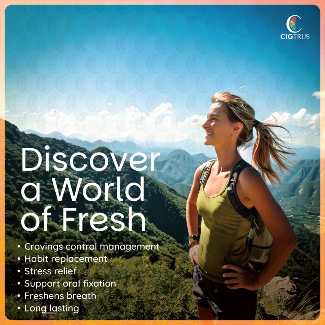 Cigtrus nicotine-free smokeless inhaler for craving relief, citrus grapefruit and spearmint variety pack, outdoor lifestyle.