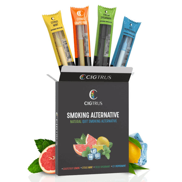 Cigtrus Singles Variety Pack with citrus mint, grapefruit, spearmint, peppermint flavors, smoking alternative inhalers.